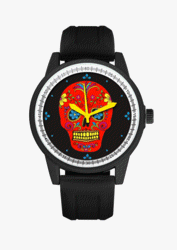 BLACK BAND/RED FACE DAY OF THE DEAD WATCH